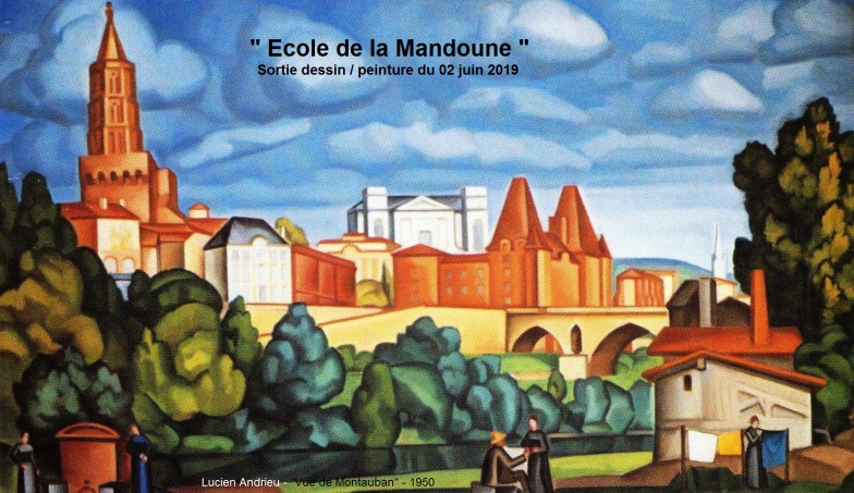 Lucien Andrieu(1875-1955) Vue de Montauban depuis le Treil
