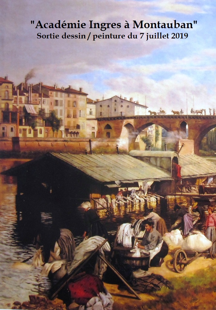 Abel Boulineau (1839 1934), Bateau Lavoir sur le Tarn, huile sur toile 1890-détail.JPG